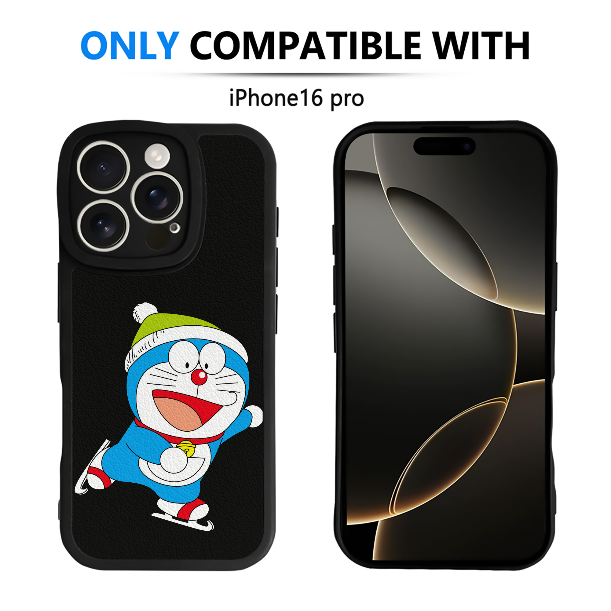 （画像用） ドラえもん Doraemon 【iPhone 16シリーズ対応】シリコンスマホケース（レザー調） 材質：シリコン